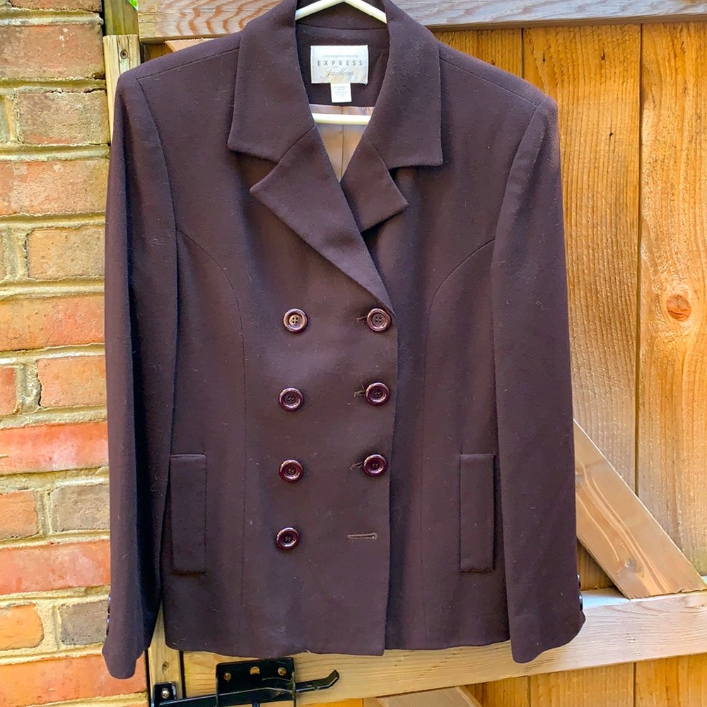 Express Tailleur double breasted Brown lined jacket